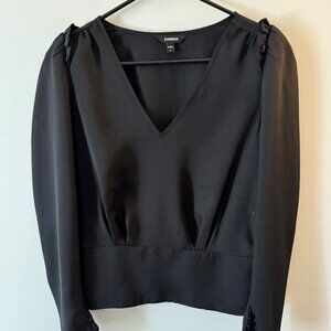 Express - Puff Shoulder Semi-Cropped Blouse